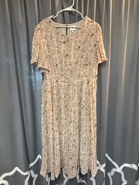 Hayden Brand Floral Maxi Dress 1XL Neutral Colors